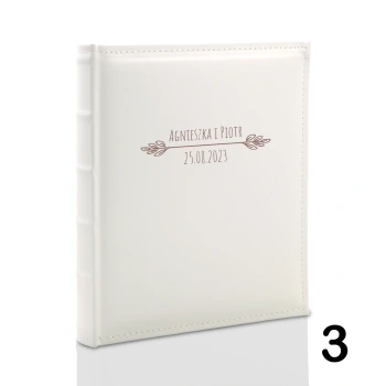Album ślubny, wklejany, 60 kremowych stron, personalizowany, 12 wzorów